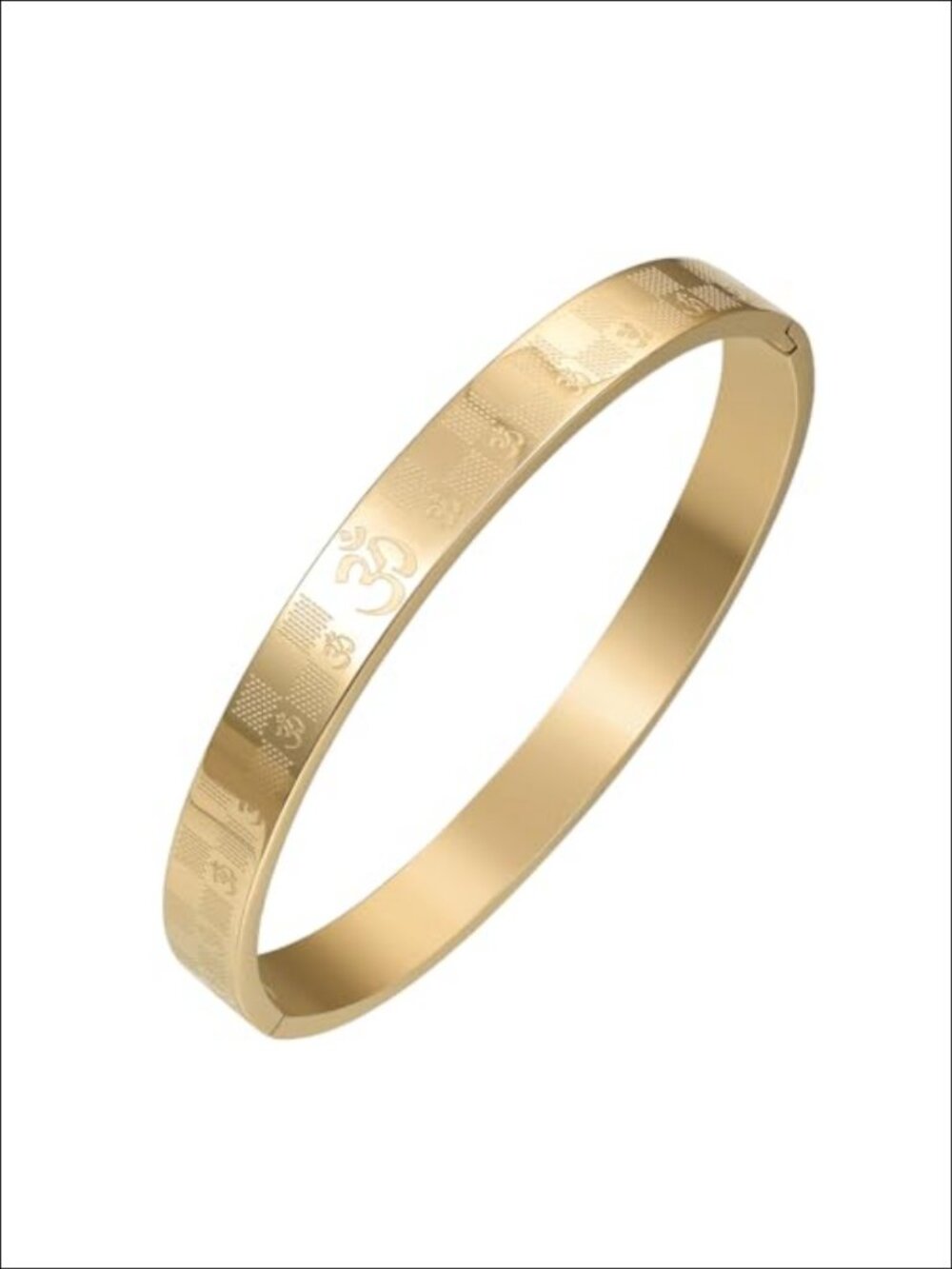 Stainless Steel Om Symbol Cuff Bracelet Yoga Meditation Bangle